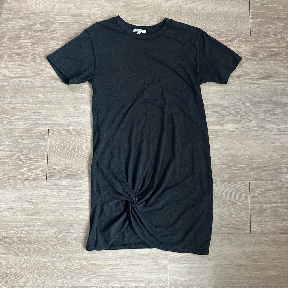 Dark Grey Knotted T-Shirt Dress